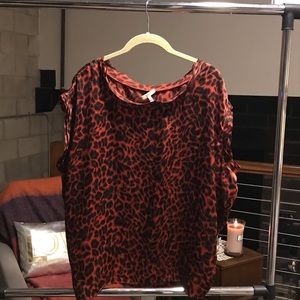 Red Leopard Joie Silk Top